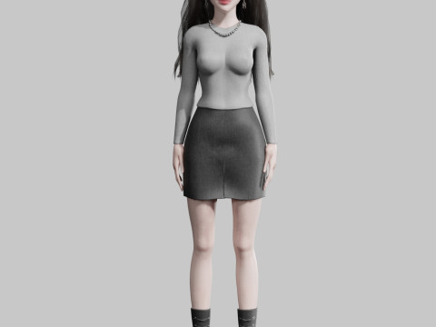 Teen cute Woman V38783 Modello 3D