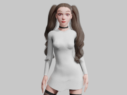 Young cute Woman V34706 3D 모델