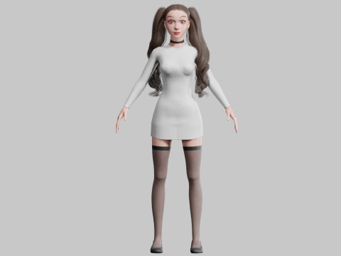 Young cute Woman V34706 Modello 3D