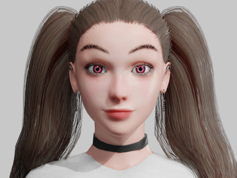 Young cute Woman V34706 Modello 3D