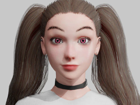 Young cute Woman V34706 3D Model