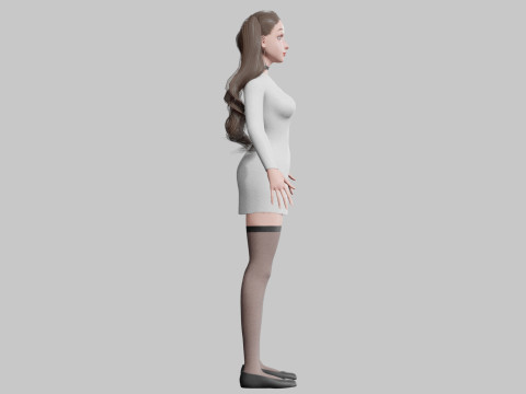 Young cute Woman V34706 Modello 3D