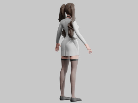 Young cute Woman V34706 Modello 3D