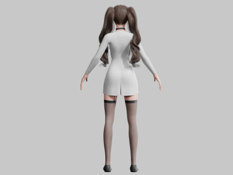 Young cute Woman V34706 Modello 3D