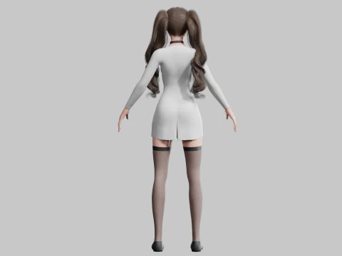Young cute Woman V34706 3D Model