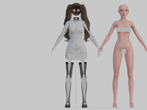 Young cute Woman V34706 Modello 3D