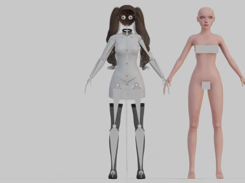 Young cute Woman V34706 3D Model