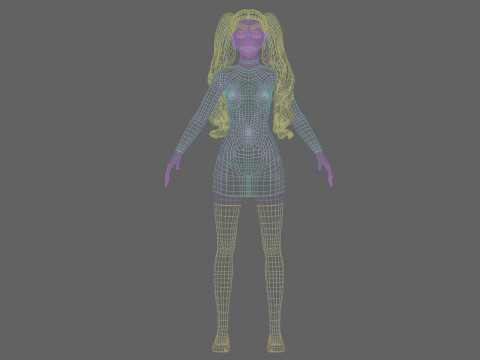 Young cute Woman V34706 Modello 3D