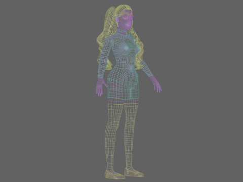 Young cute Woman V34706 Modello 3D