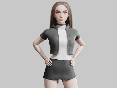 Basic cool woman V34182 3D Model