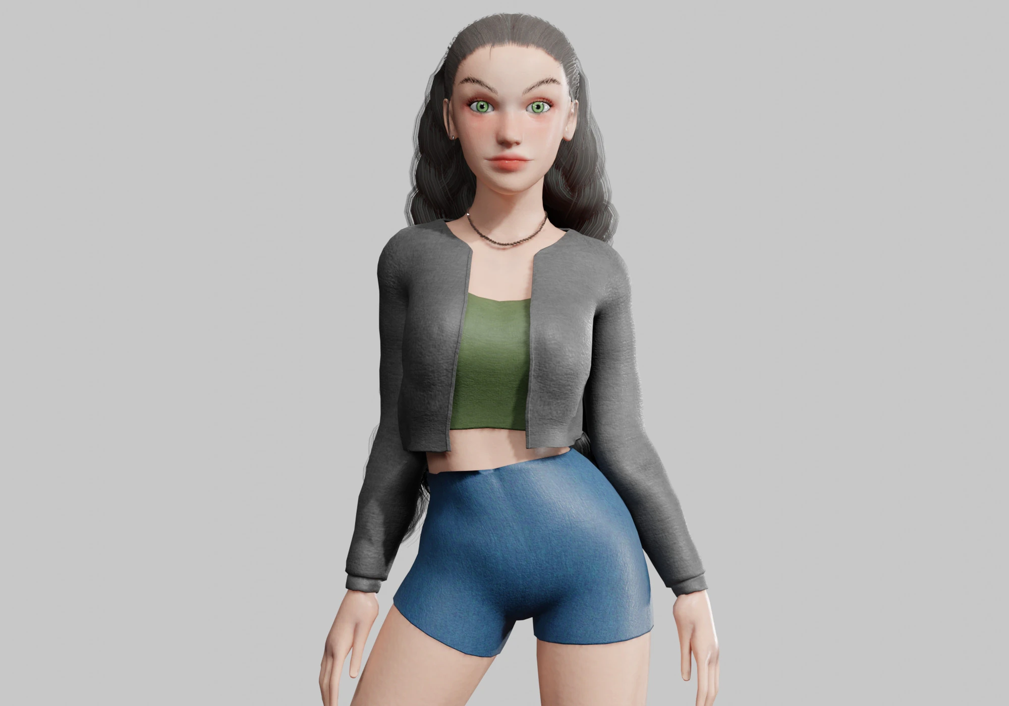 Basic cute Woman V32463 3D Model .c4d .max .obj .3ds .fbx .stl .blend 