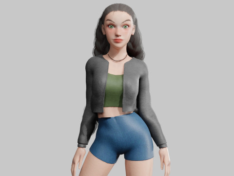 Basic cute Woman V32463 3D 모델