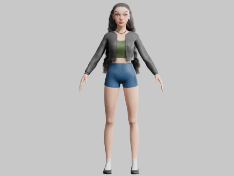 Basic cute Woman V32463 3D Model