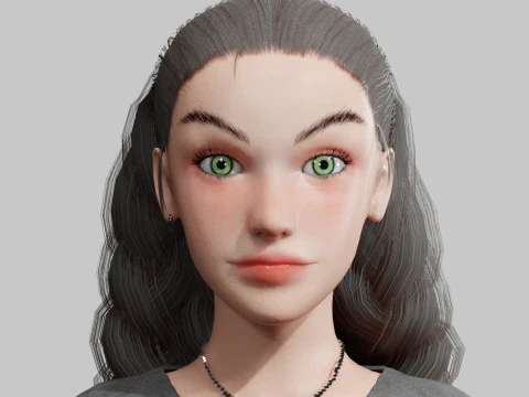 Basic cute Woman V32463 3D Model