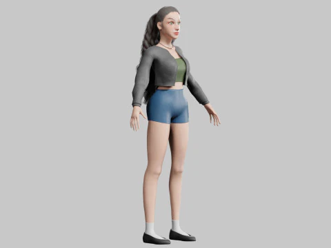 Basic cute Woman V32463 3D Model