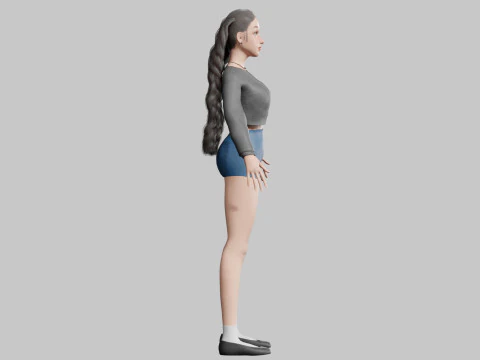 Basic cute Woman V32463 3D Model