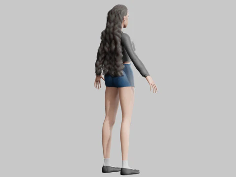 Basic cute Woman V32463 3D Model