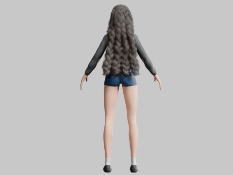 Basic cute Woman V32463 3D Model
