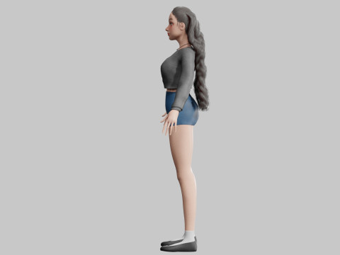 Basic cute Woman V32463 3D मॉडल