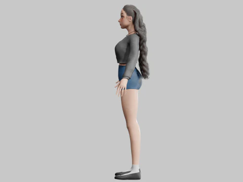 Basic cute Woman V32463 3D Model