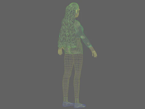 Basic cute Woman V32463 3D Model