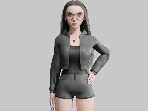 Базовая сладкая женщина V39667 3D Модель