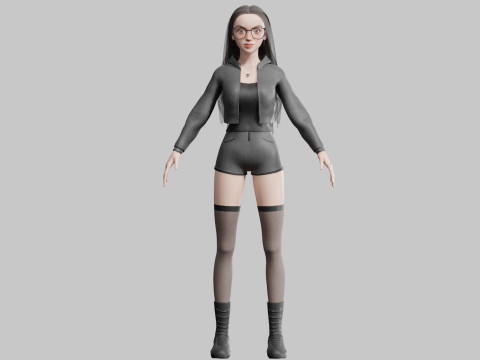 Basic sweet Woman V39667 Model 3D