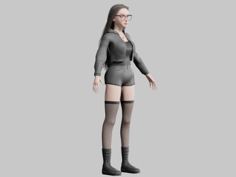 Basic sweet Woman V39667 Model 3D