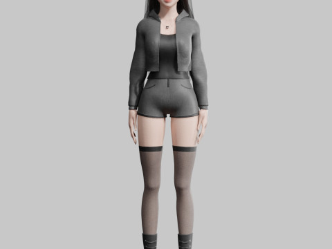 Basic sweet Woman V39667 Model 3D