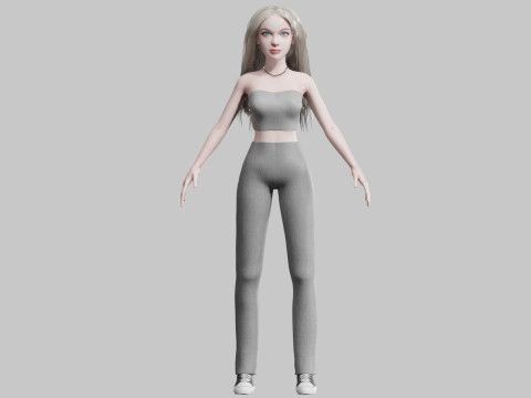 Beautiful Basic Woman V34634 3D 모델