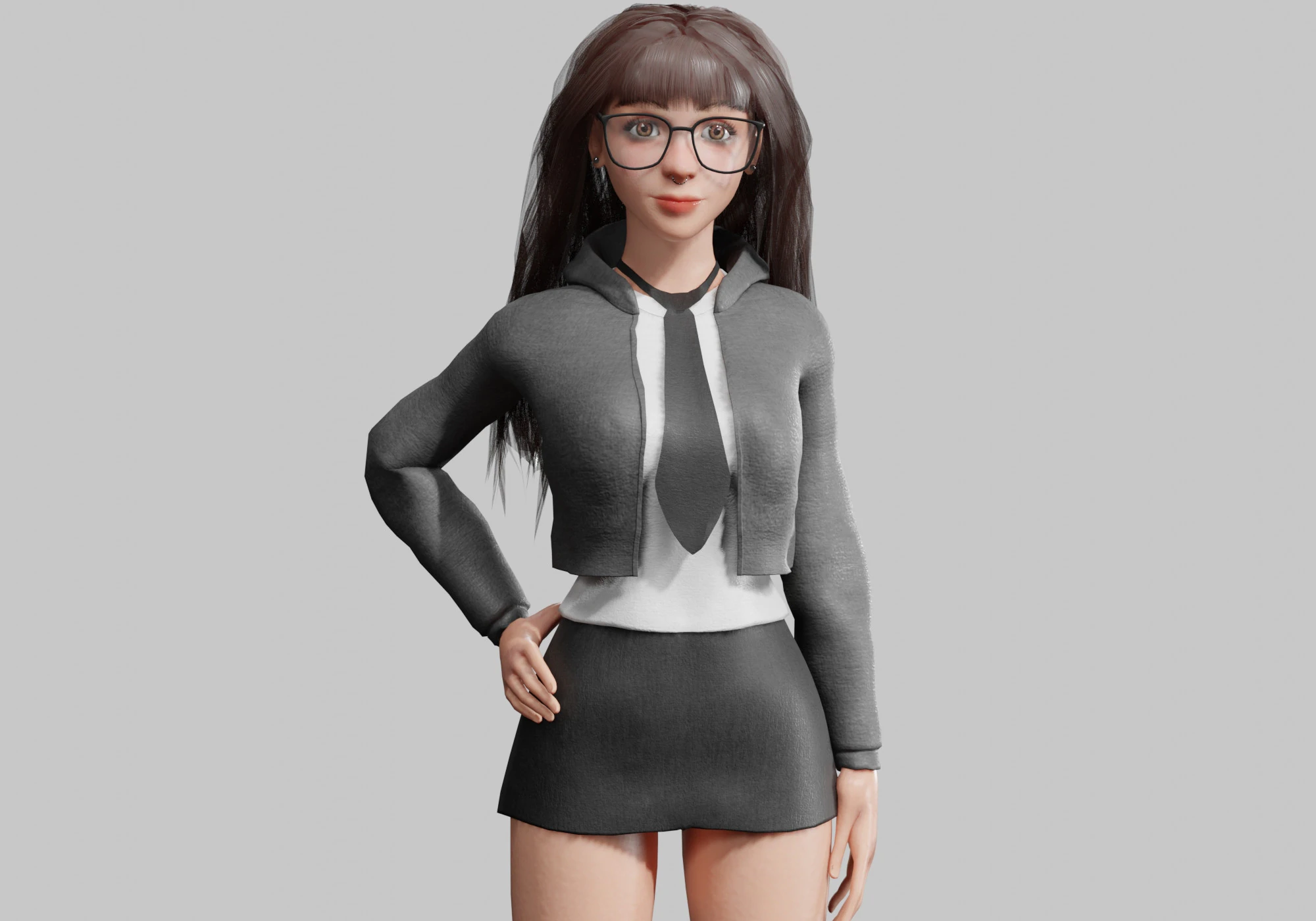 Beautiful cute Woman V39079 3D Model .c4d .max .obj .3ds .fbx .stl .blend