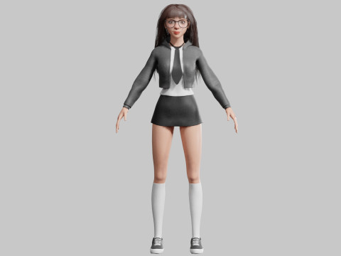 Beautiful cute Woman V39079 3D Model