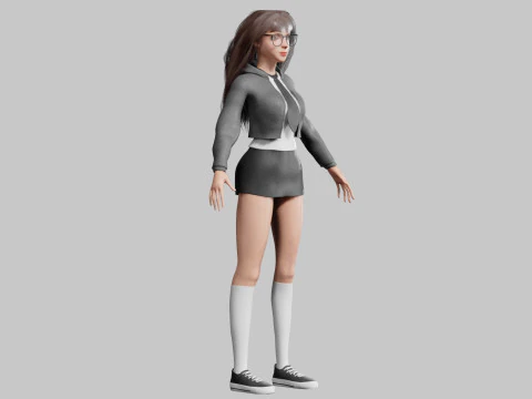 Beautiful cute Woman V39079 3D Model