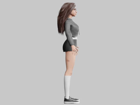 Beautiful cute Woman V39079 3D Model
