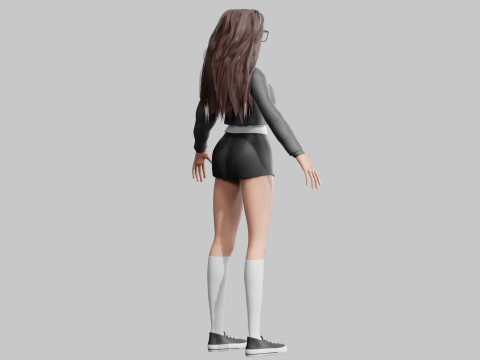 Beautiful cute Woman V39079 3D Model