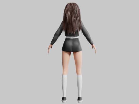 Beautiful cute Woman V39079 3D Model