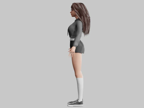Beautiful cute Woman V39079 3D Model