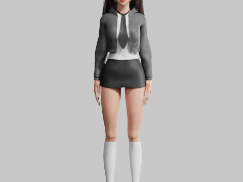 Beautiful cute Woman V39079 3D Model