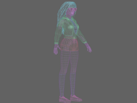 Beautiful cute Woman V39079 3D Model