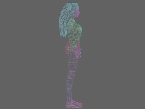 Beautiful cute Woman V39079 3D Model