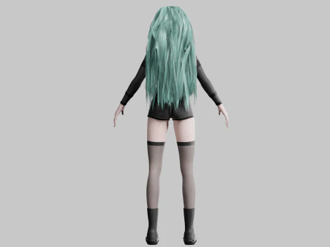 Cartoon cute Woman V41086 3D Model