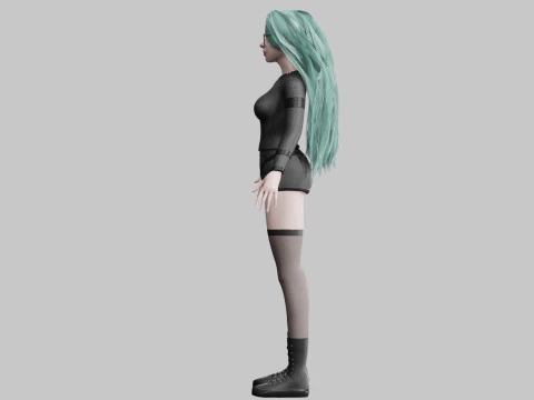 Cartoon cute Woman V41086 3D Model