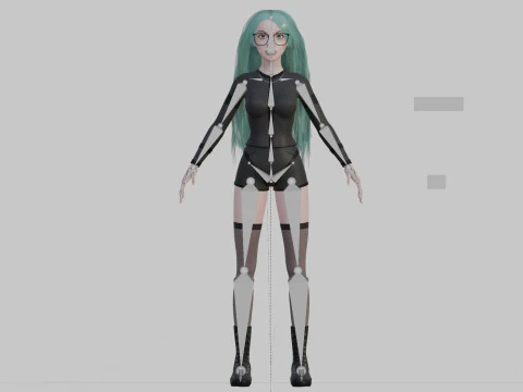 Cartoon cute Woman V41086 3D Model