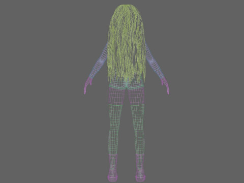 Cartoon cute Woman V41086 3Dモデル