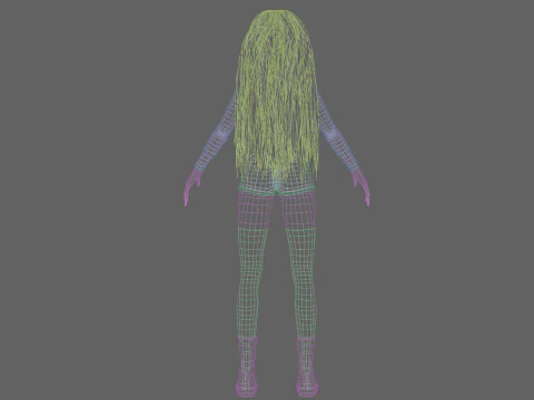 Cartoon cute Woman V41086 3D Model