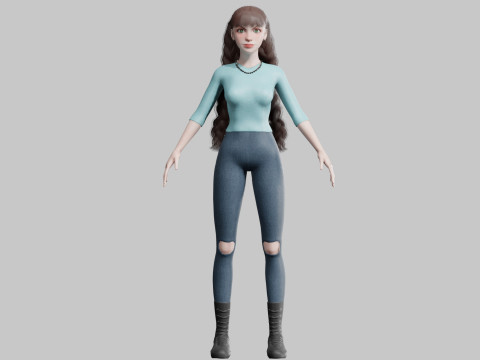 Cartoon Pretty Woman V36661 3Dモデル