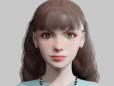 Cartoon Pretty Woman V36661 3Dモデル