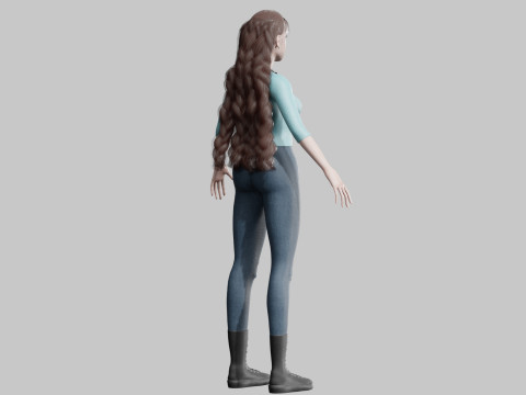 Cartoon Pretty Woman V36661 3Dモデル