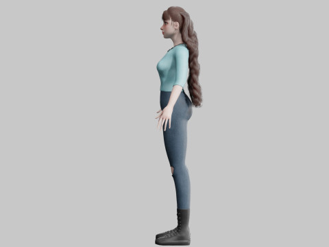 Cartoon Pretty Woman V36661 3Dモデル