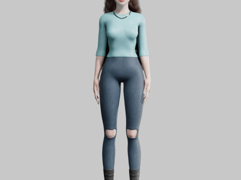 Cartoon Pretty Woman V36661 3Dモデル